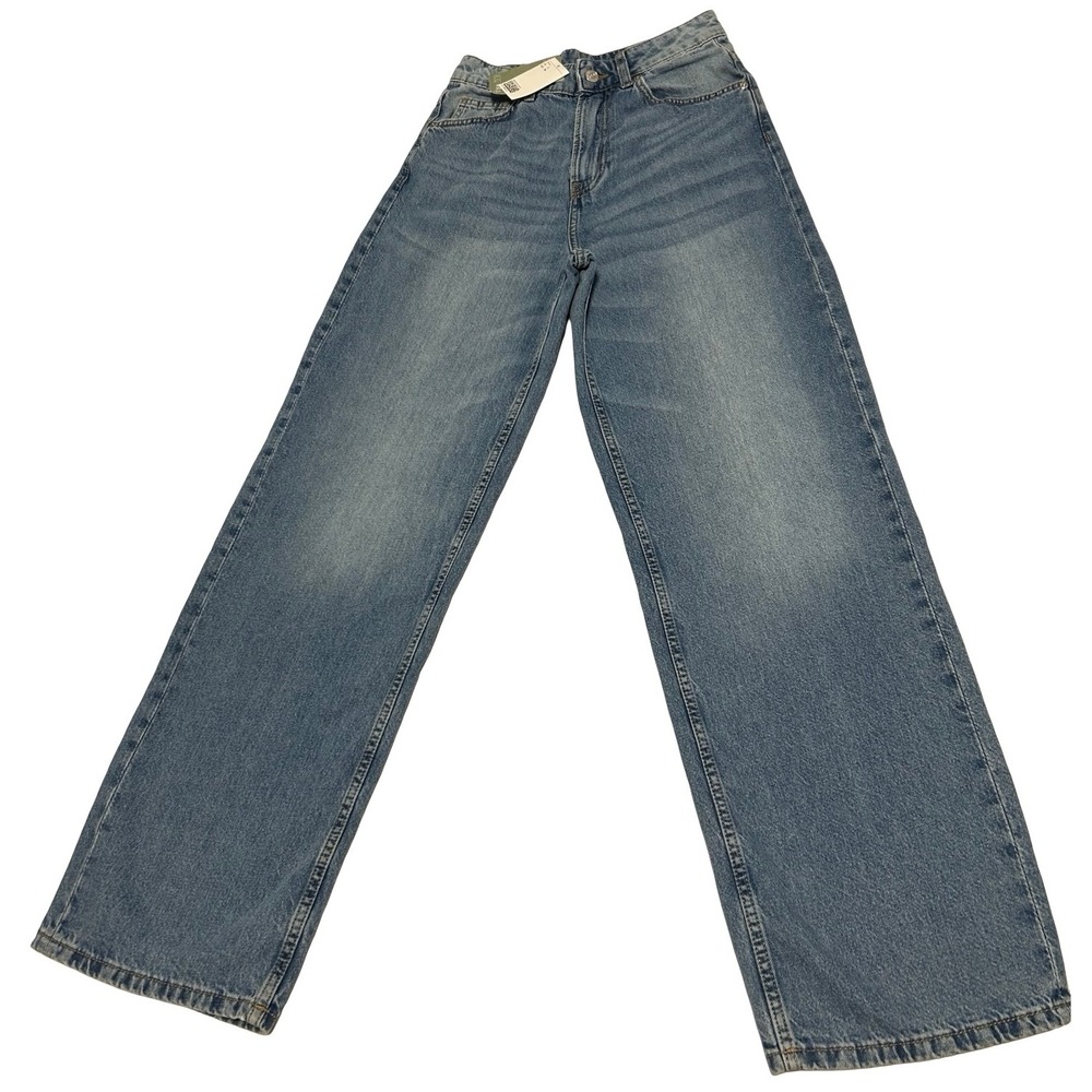 DENIM Wide Leg High Waisted Blue Sz 2 NWT H&M
